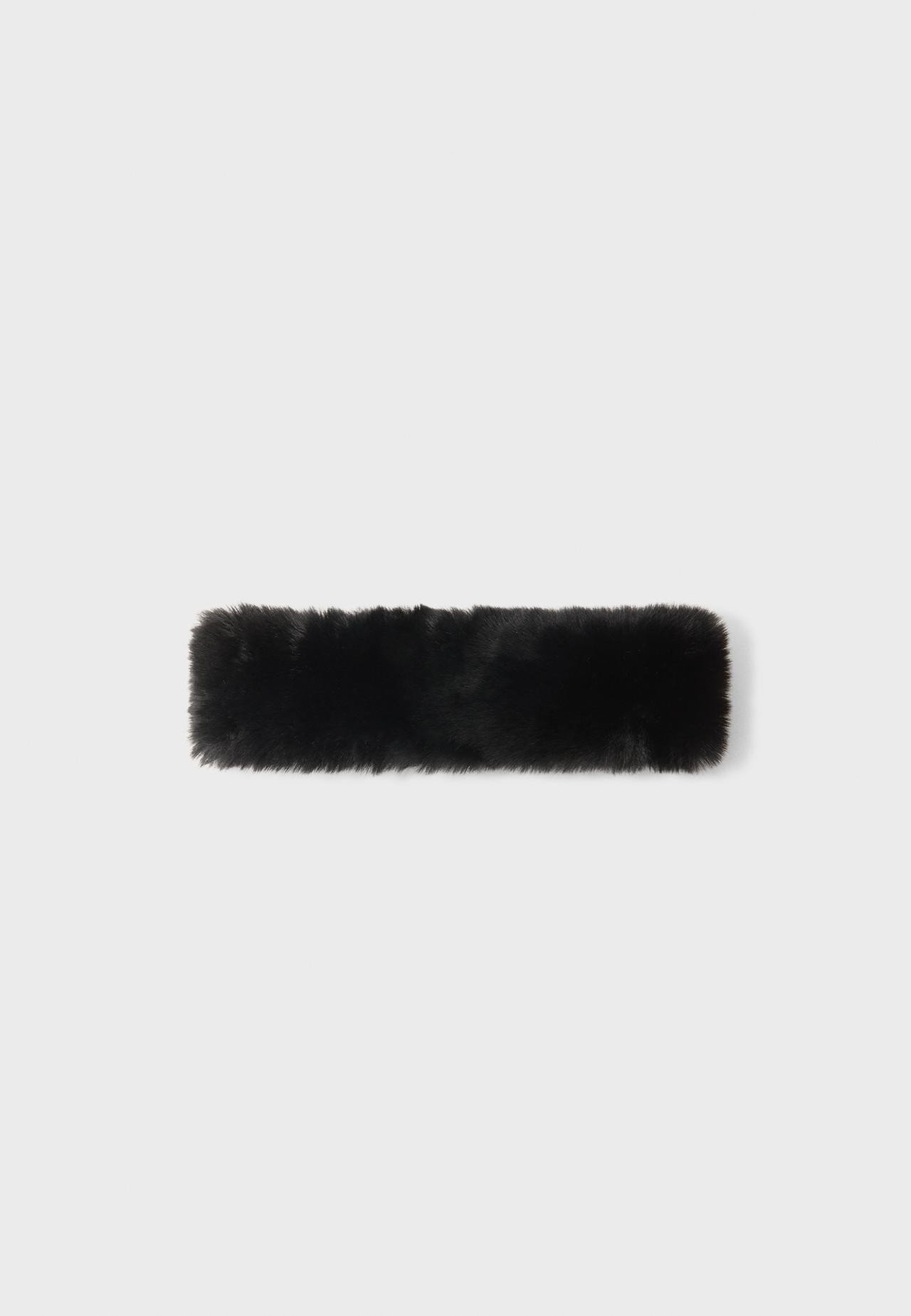 Faux fur headband — Black