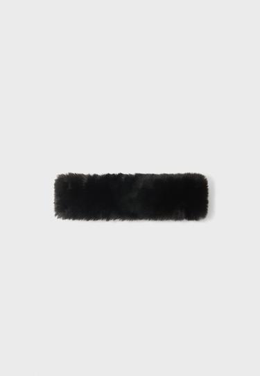 Faux fur headband — Black 1