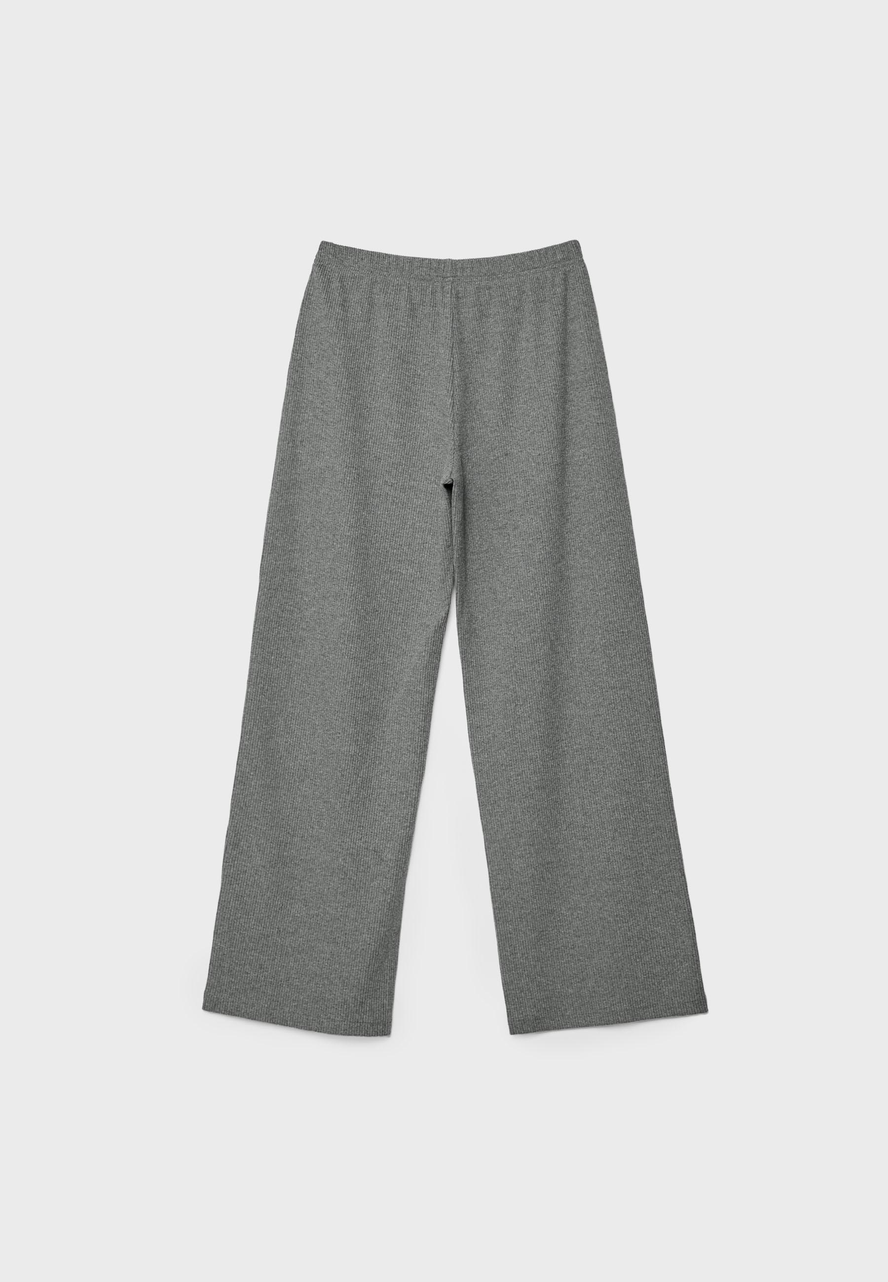 Long knit trousers — Dark grey