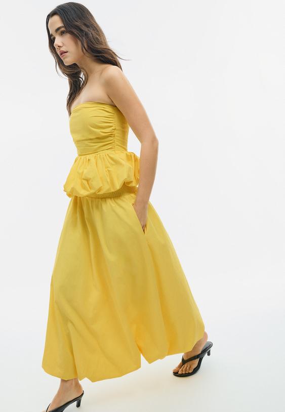 Uzun balon poplin etek - Görsel 2