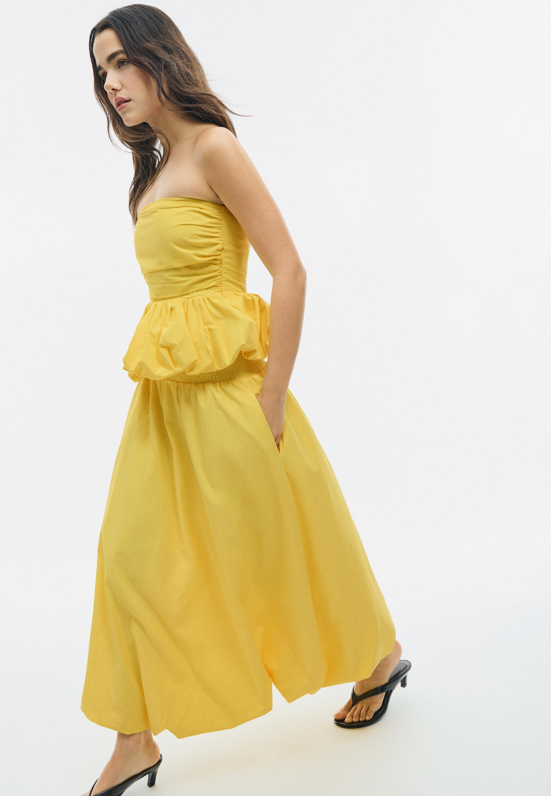 Uzun balon poplin etek