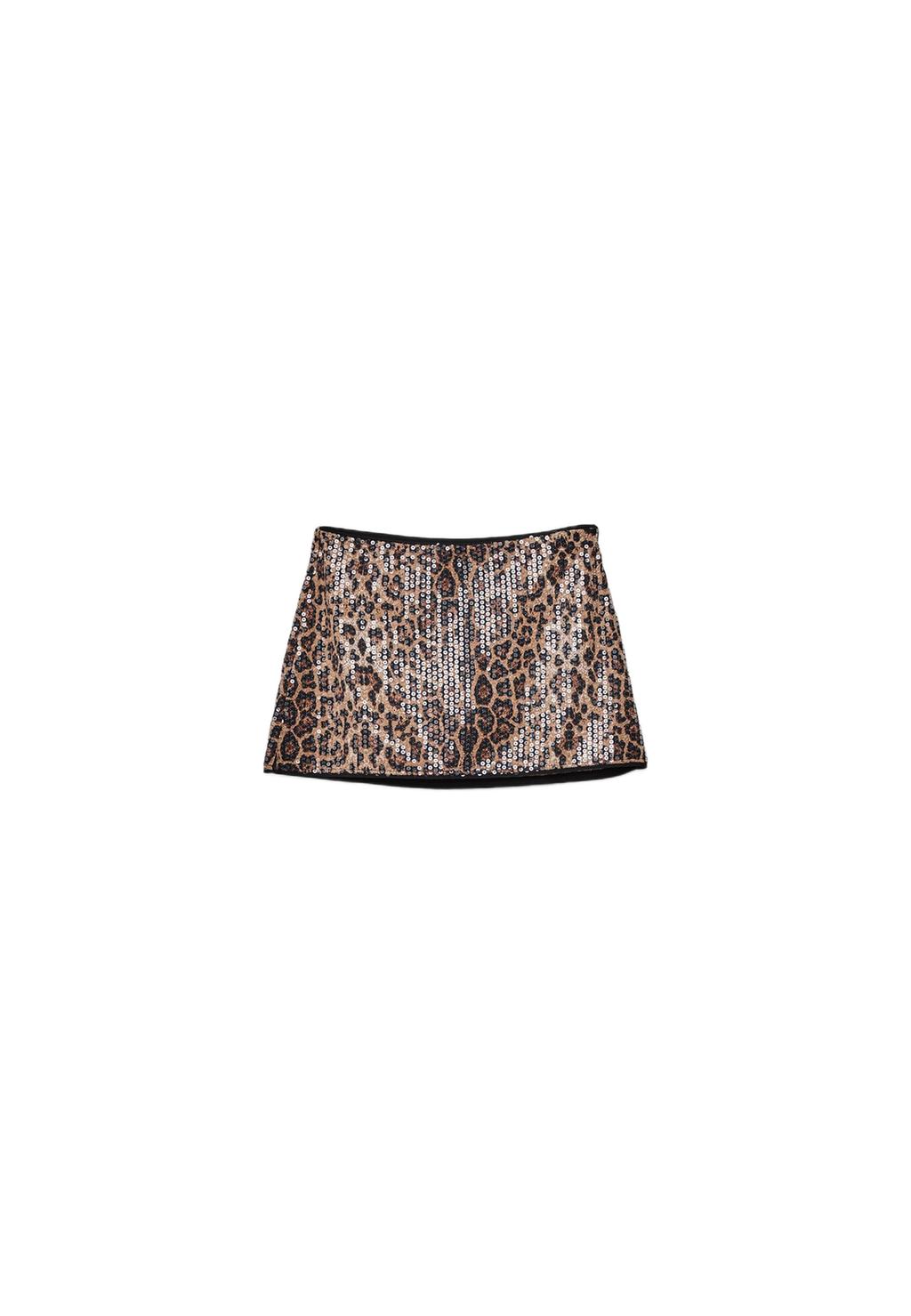 Mini Skort with Animal Print Sequin