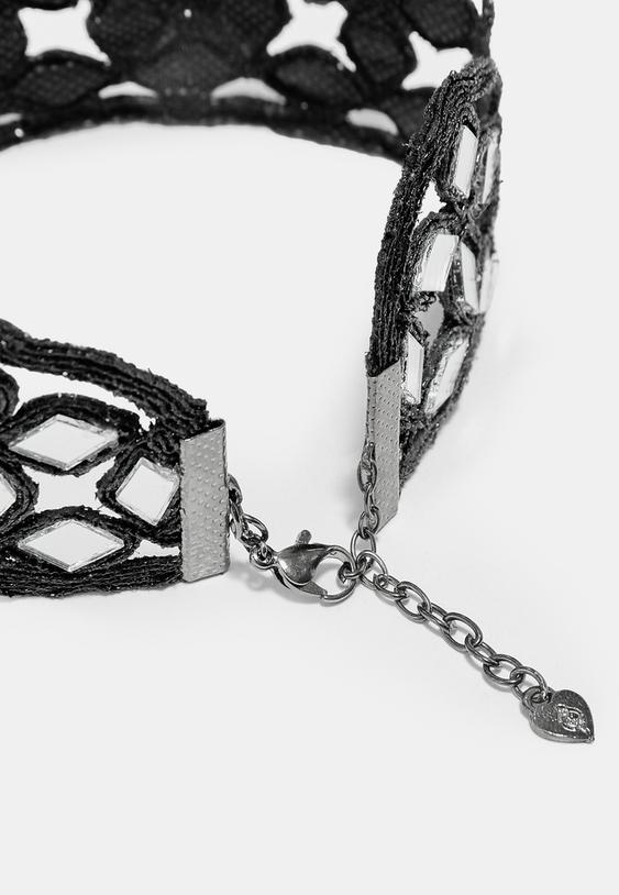 choker met spiegels en golvend design