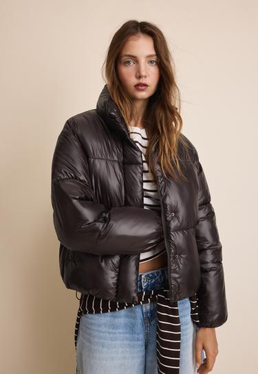 Shiny padded jacket — Brown 1
