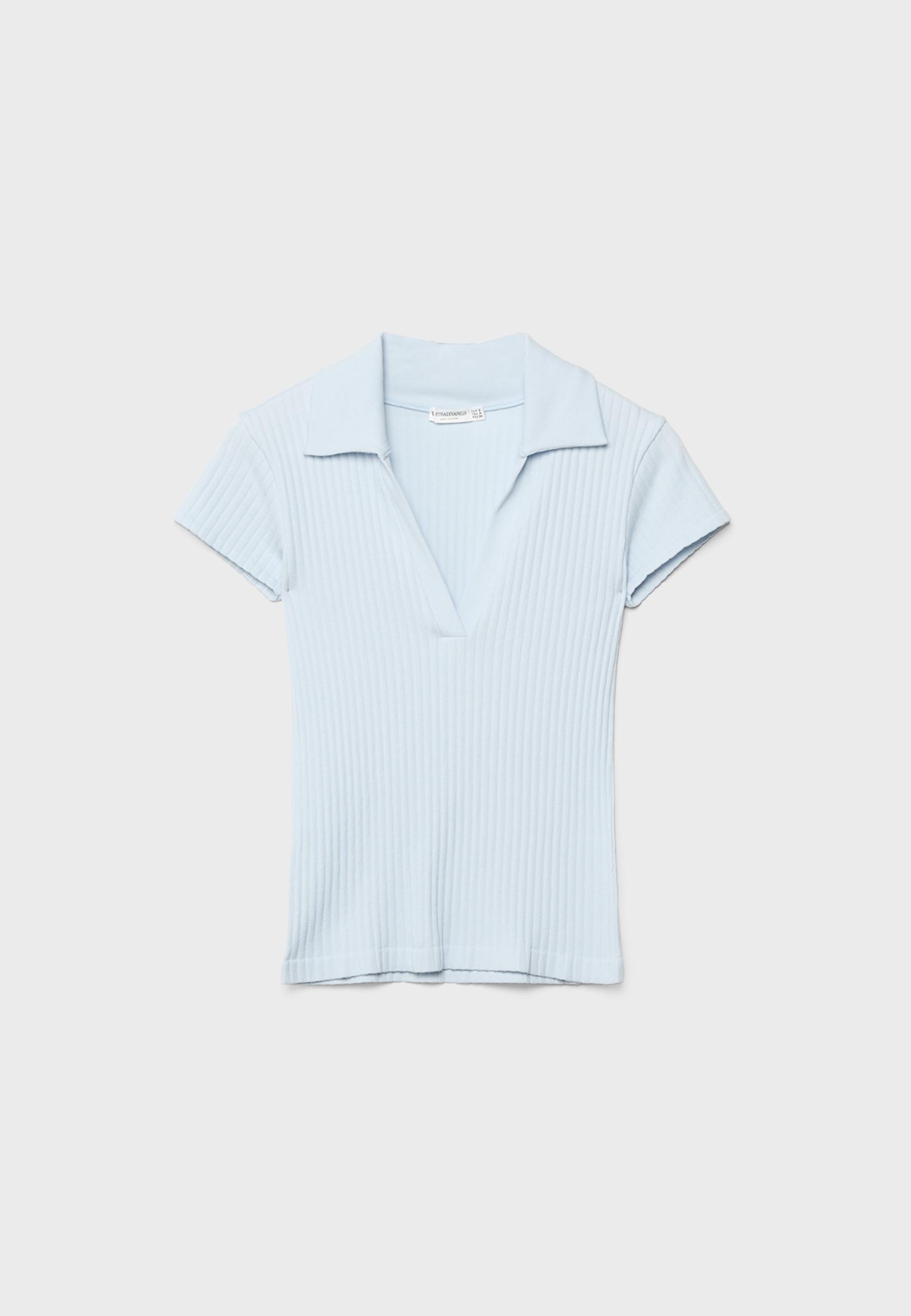 Basic seamless polo T-shirt — Sky blue