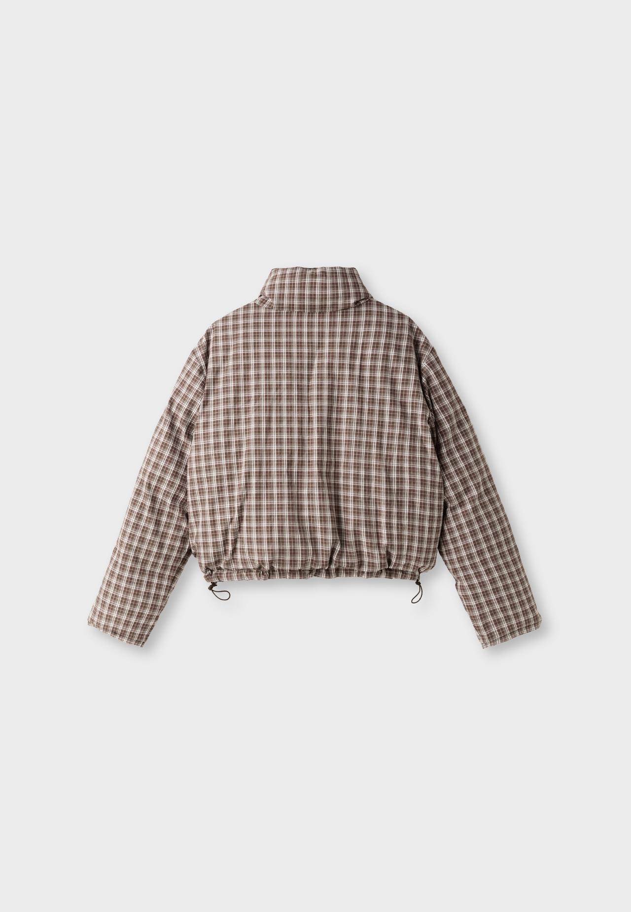 Reversible padded check jacket — Brown