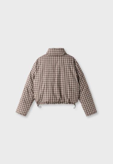 Reversible padded check jacket — Brown 7