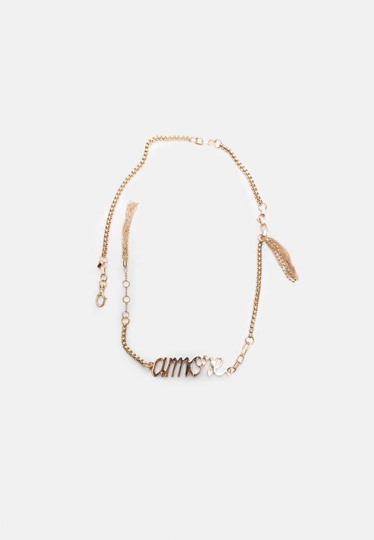 Stradivarius Curea Metalică Amore Auriu Os