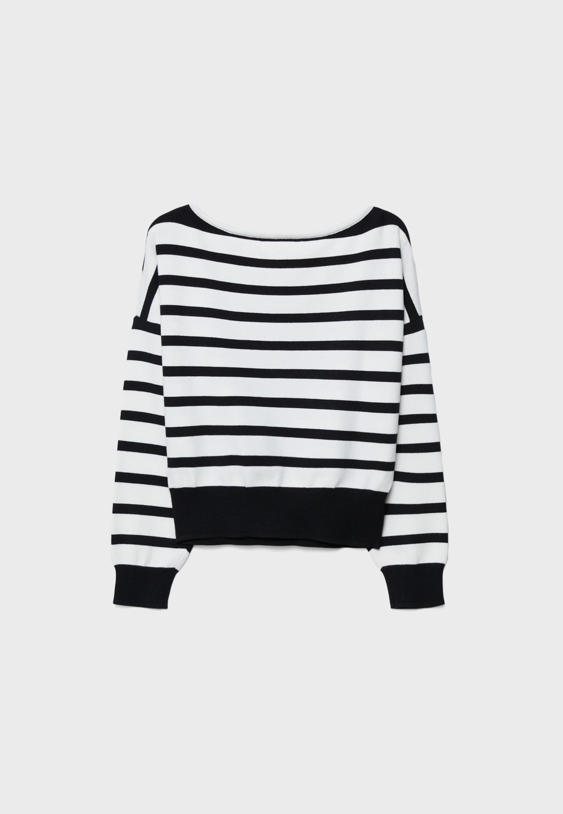 Angel striped knit jumper — Ecru