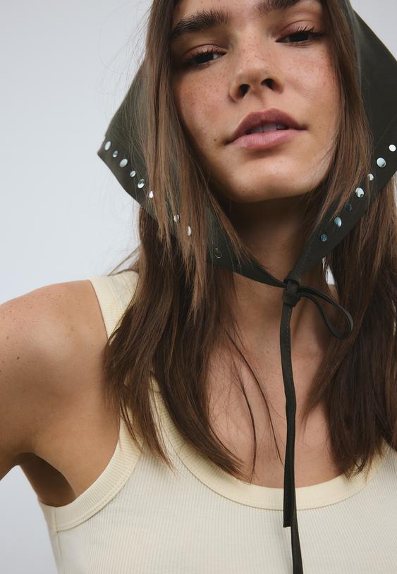 Stradivarius Pantalon Foulard Tencel Marron S