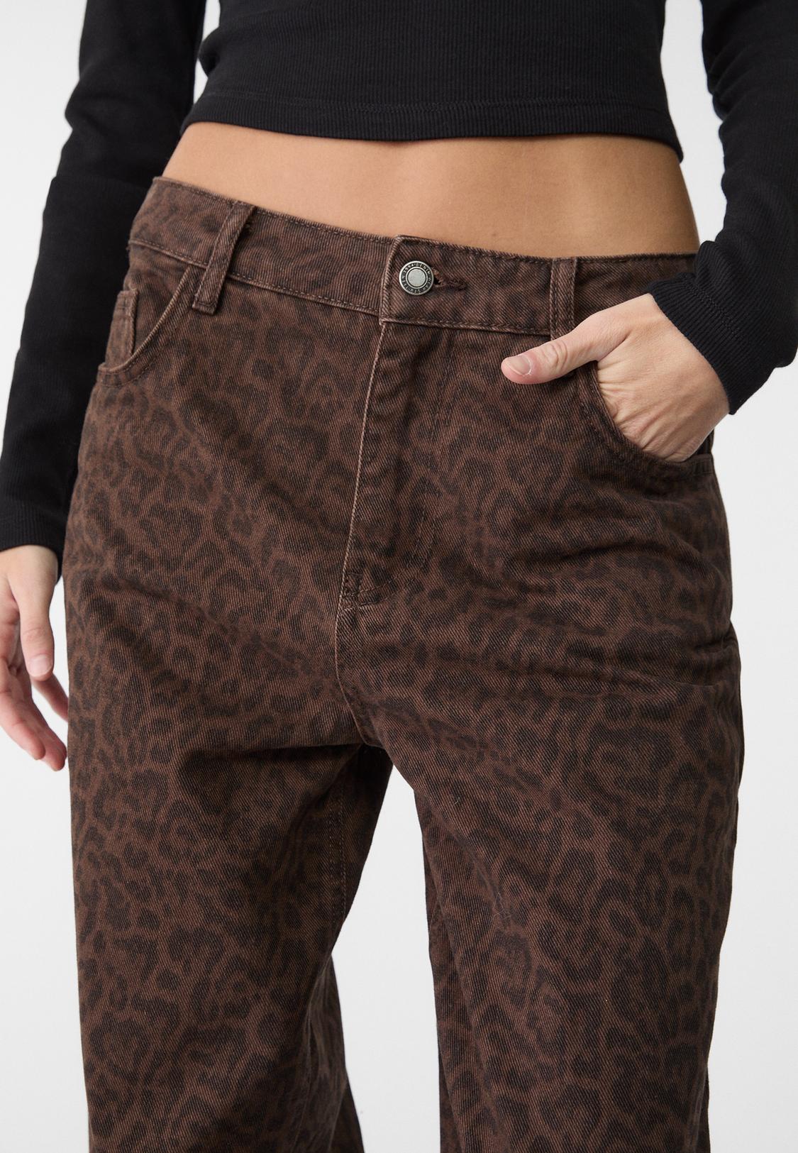 Mid Rise Jeans Alexander Wang Leopard Jeans Leopard Print Baggy