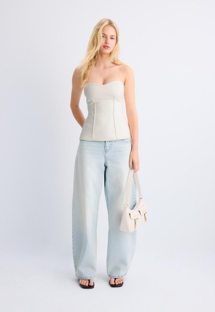 bandeau decote coracao