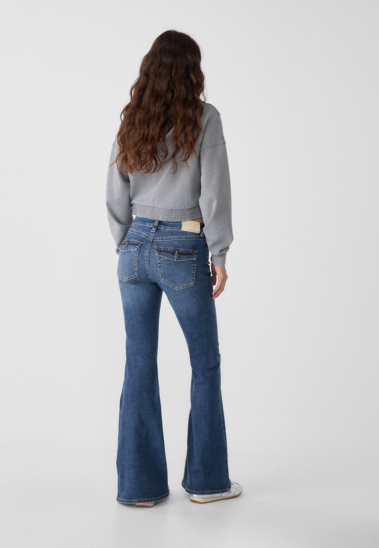 d04 jeans flare low waist
