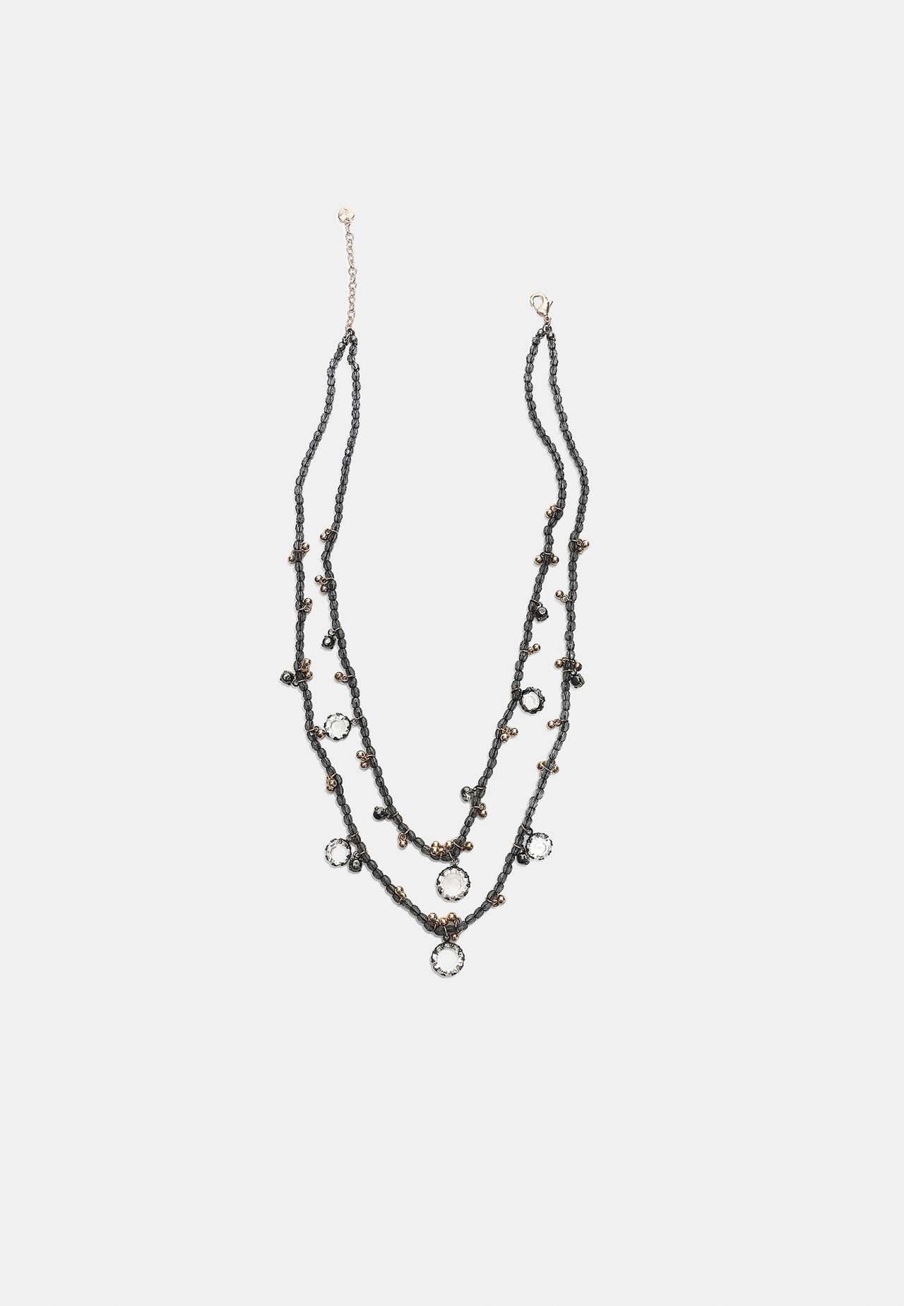 Beaded necklace — Grey