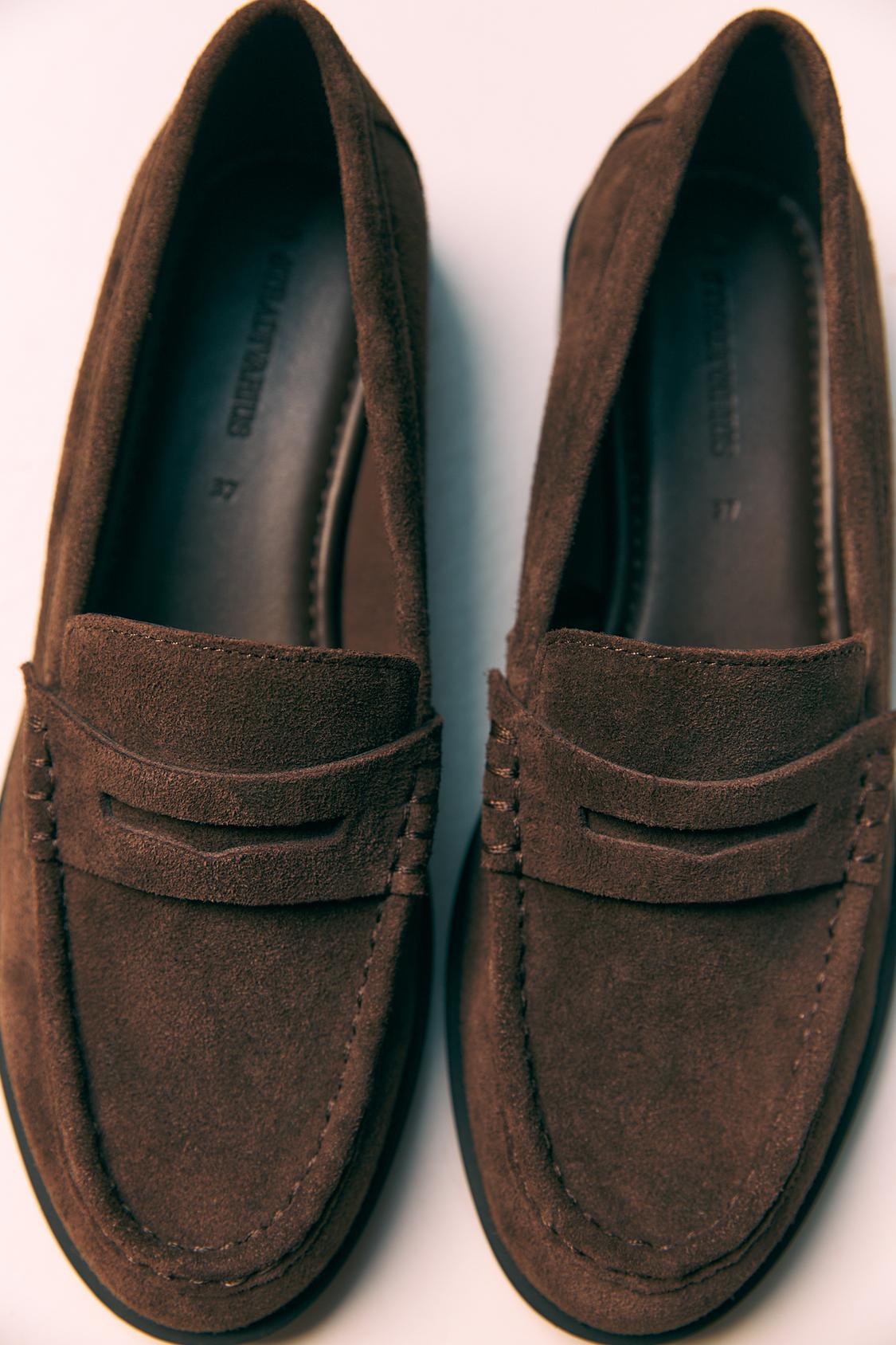 Mocassins en cuir à semelle fine Mode femme Stradivarius