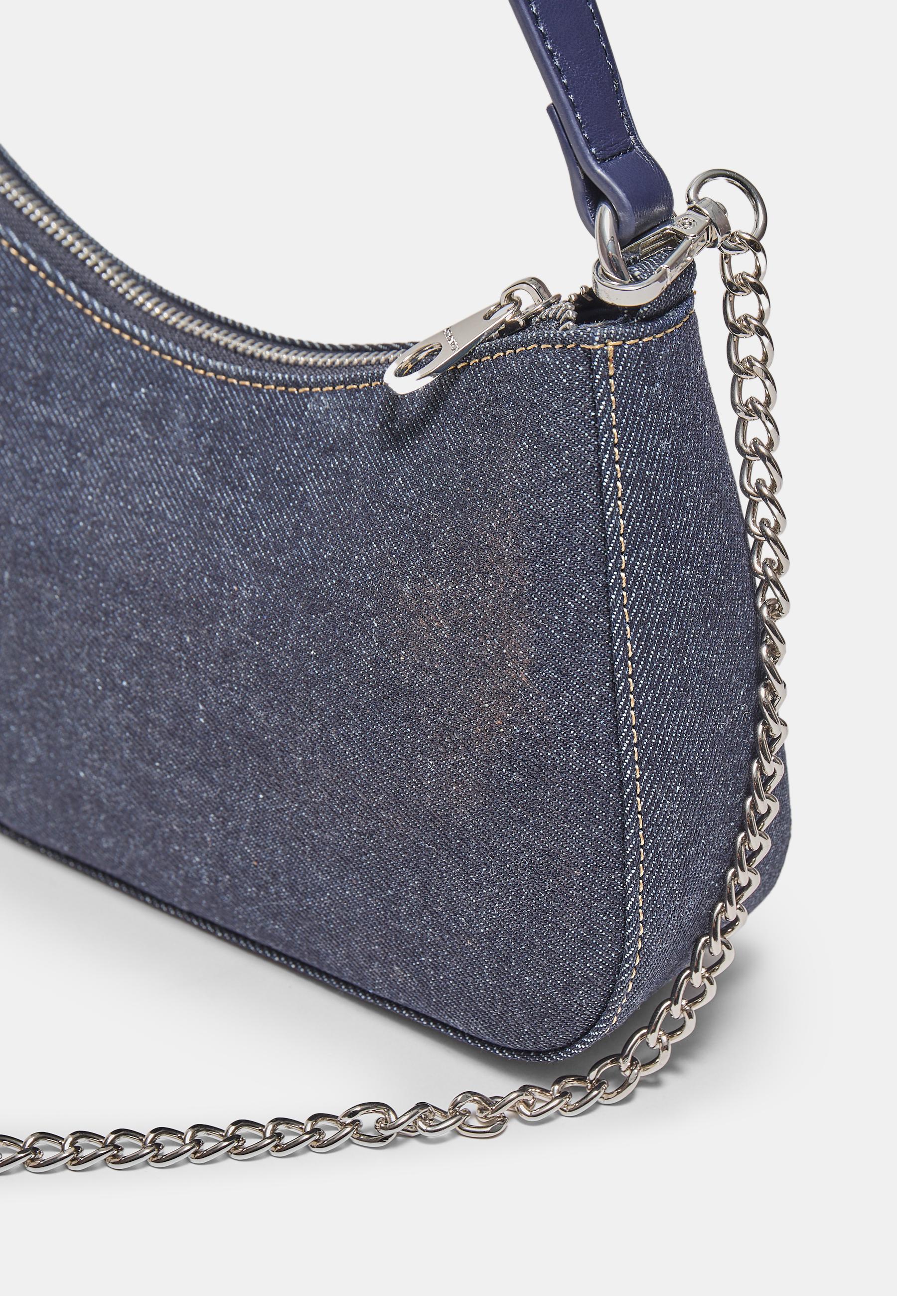 Denim half-moon shoulder bag — MEDIUM BLUE DENIM