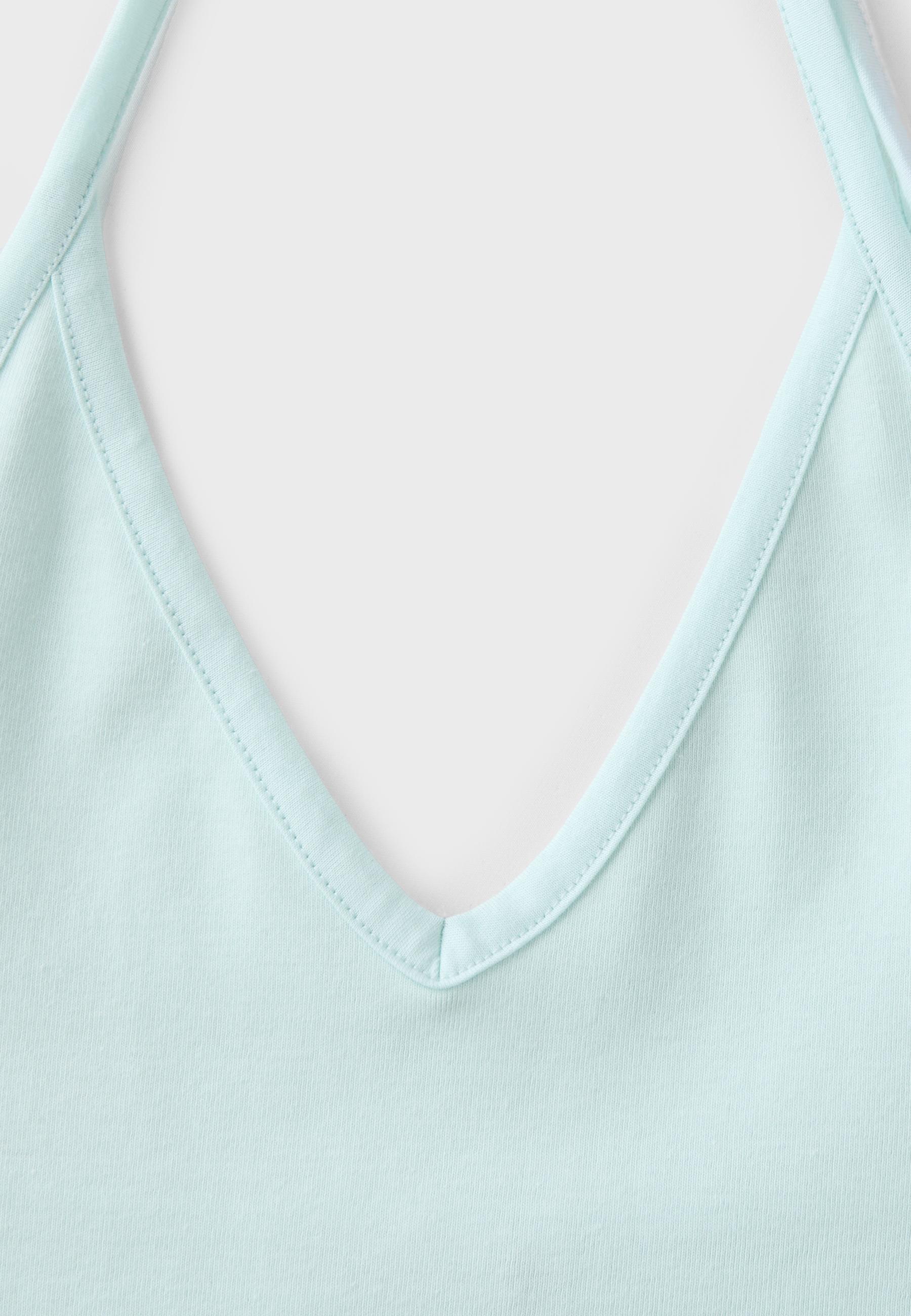 Fitted halter top — Turquoise