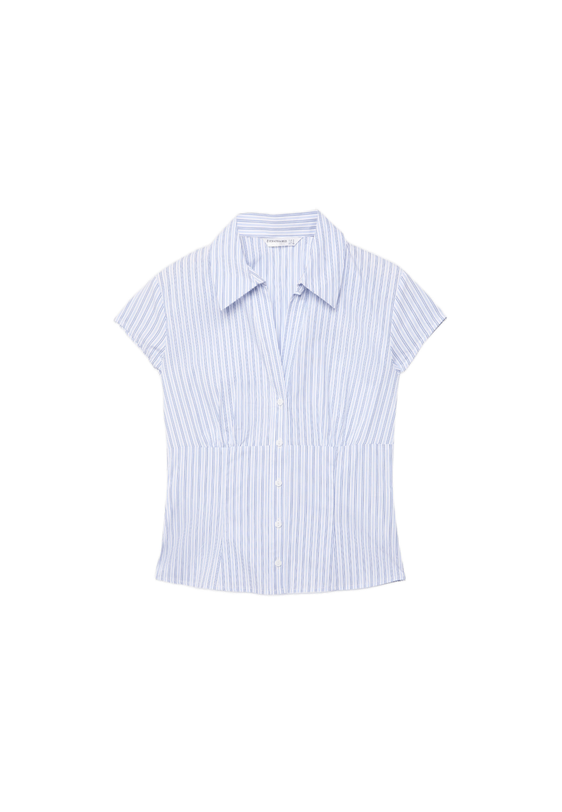 Short sleeve shirt with underbust seam — Sky blue