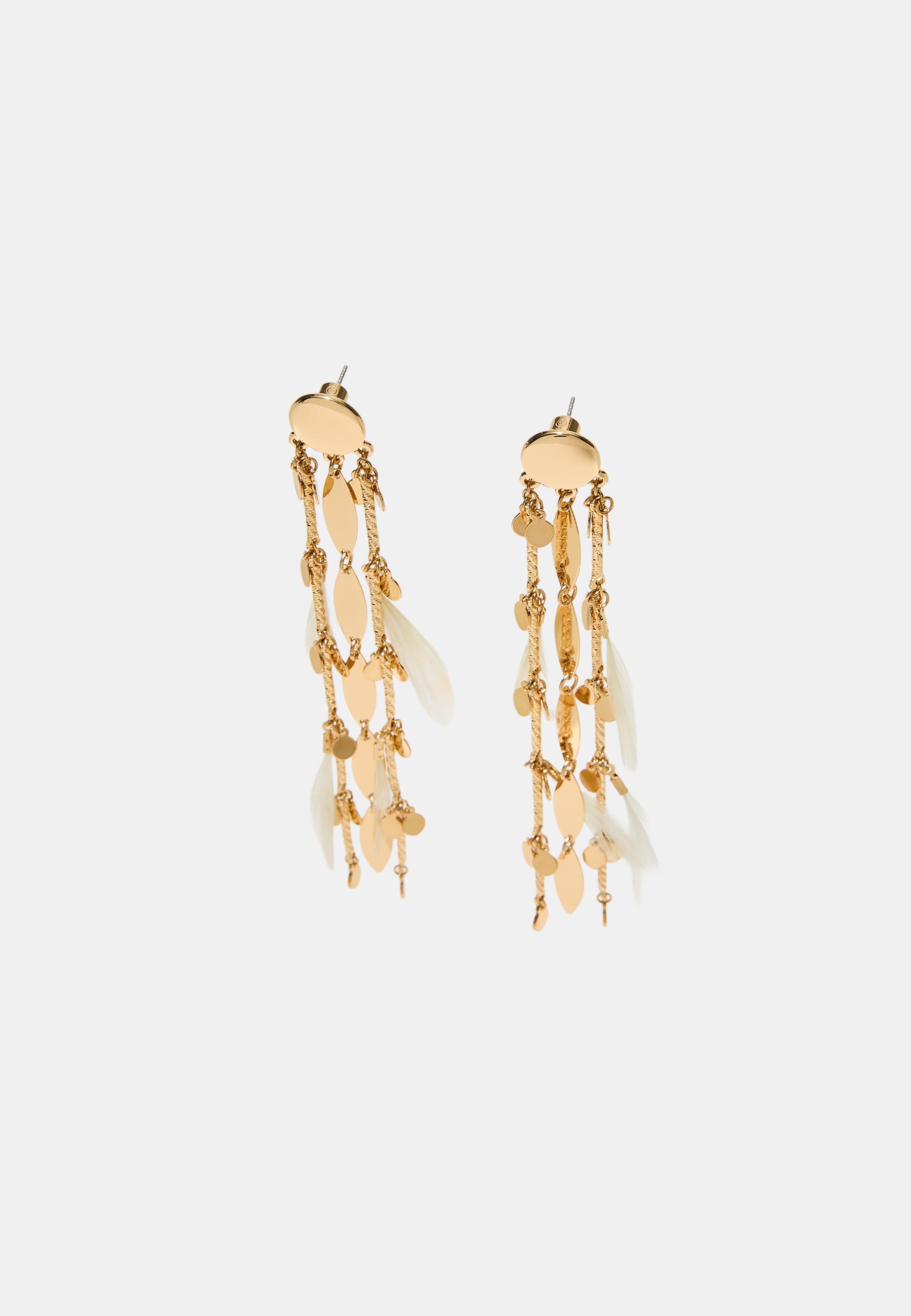 Textured dangle earrings — Gold