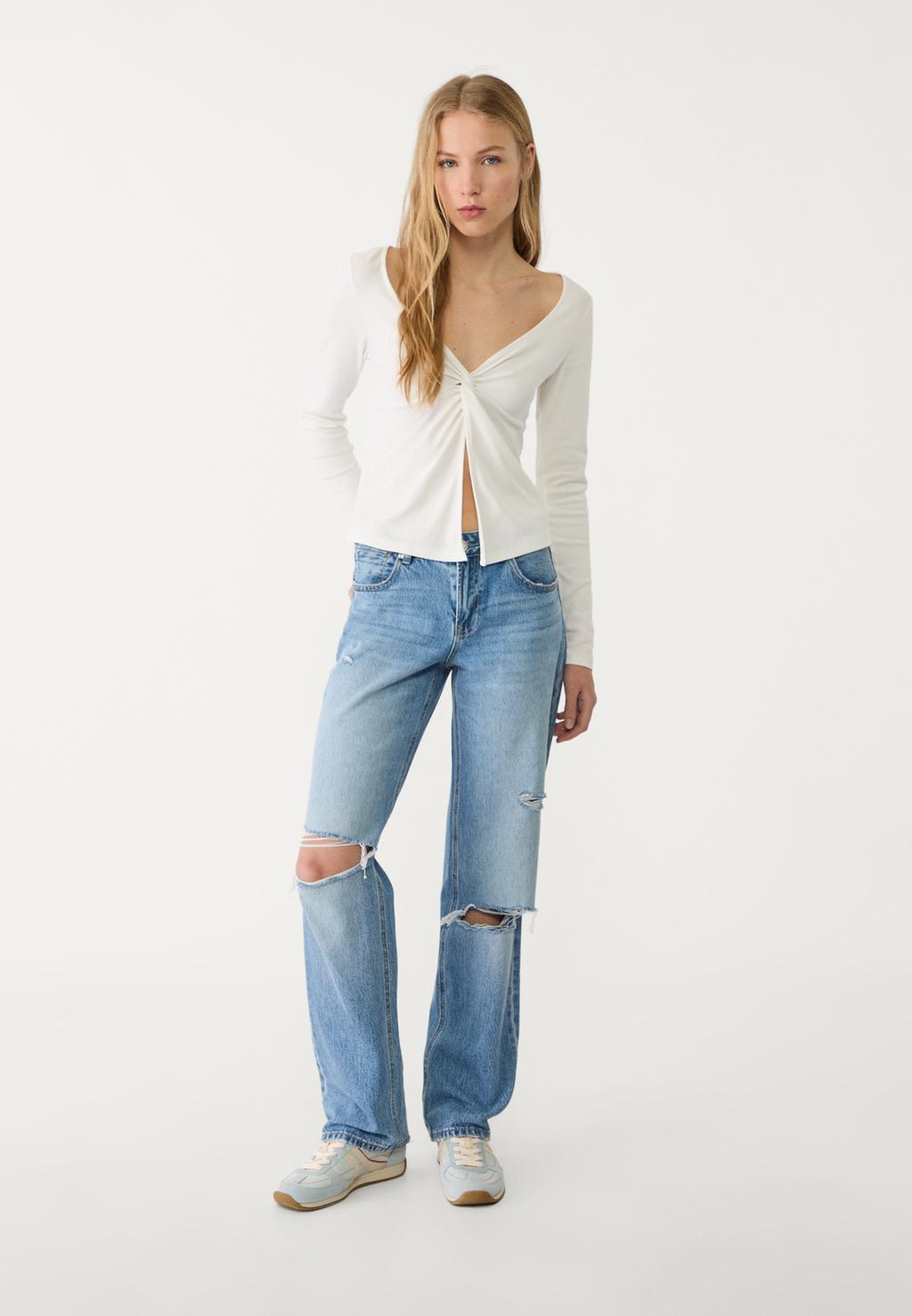 D03 Straight-leg low-rise jeans