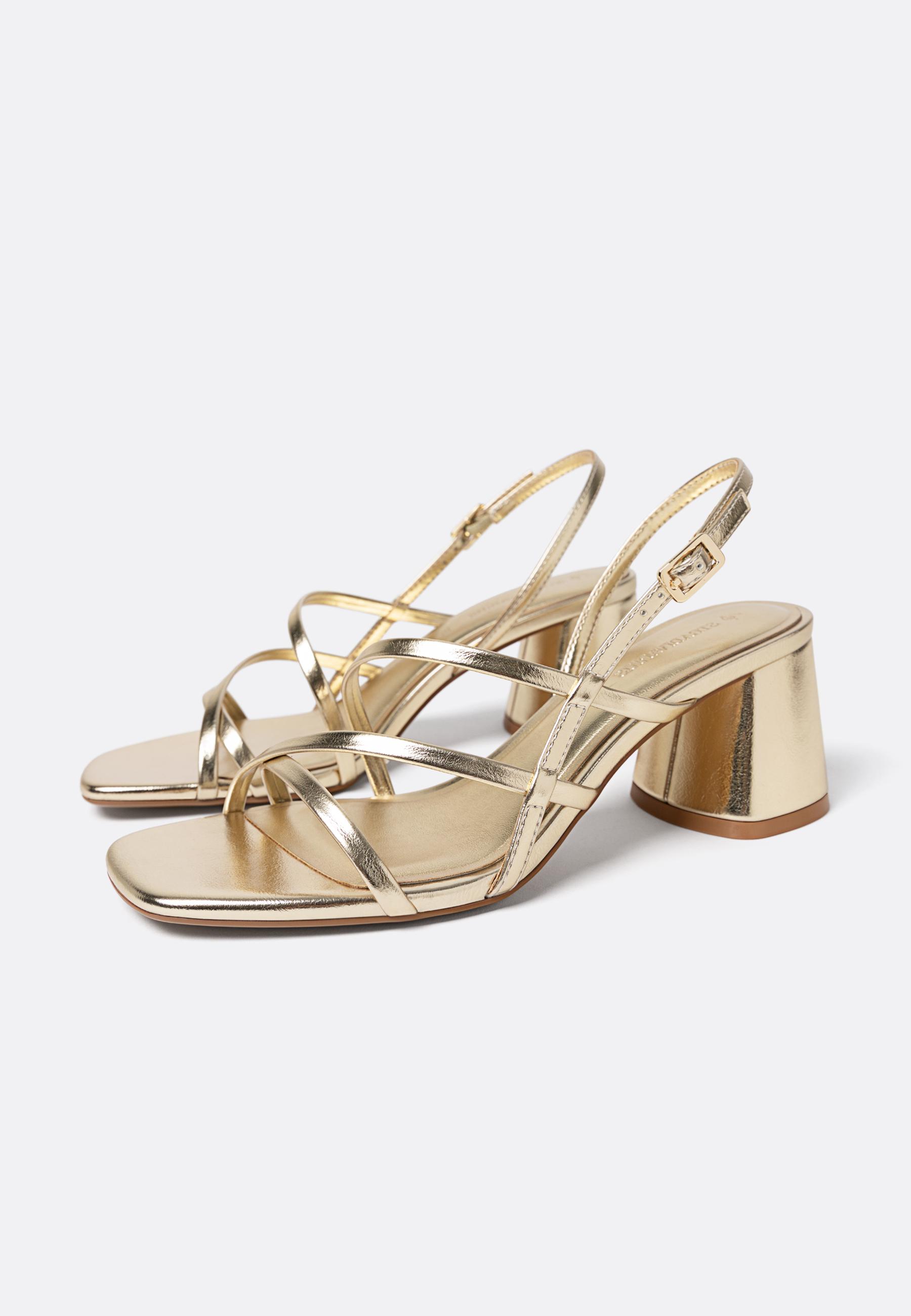 Block heel sandals — GOLD