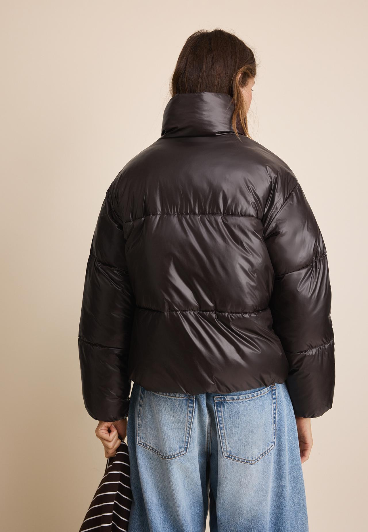 Shiny padded jacket — Brown