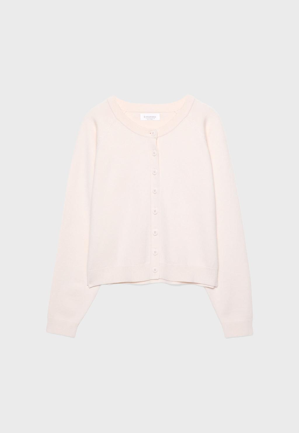 Gebreid vest met knopen en raglanmouwen