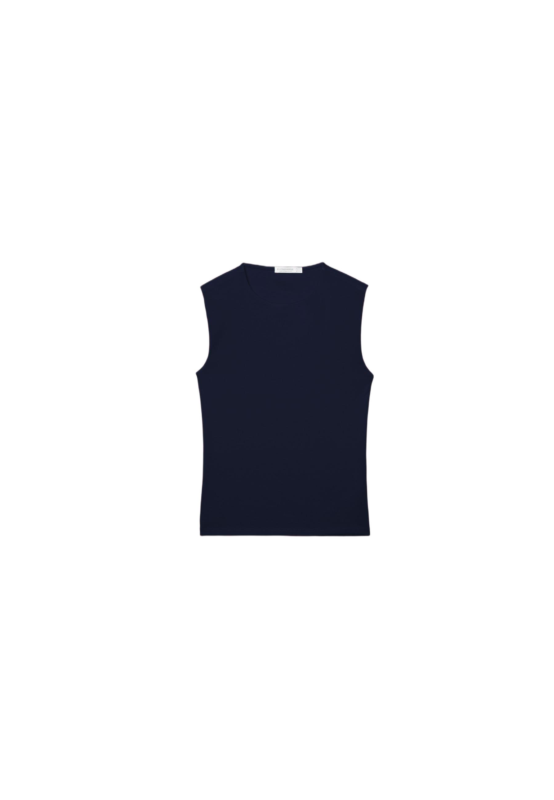 Basic Sleeveless T-Shirt — Navy blue