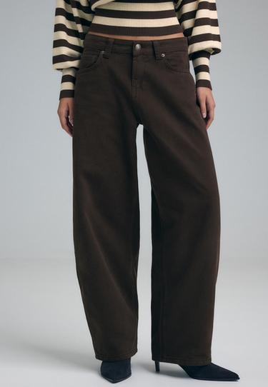 D80 barrel fit jeans — Brown 3