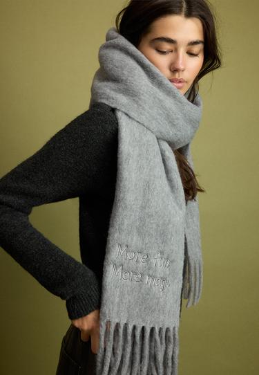 Slogan scarf — Dark grey 2