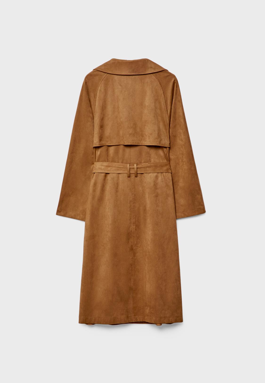 Trench Abrigos De Ante Largos Abrigo Trench Rojo Stradivarius