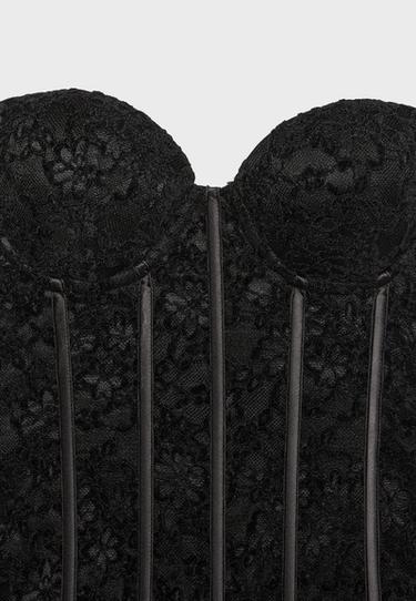 Lace corset with boning — Black 6
