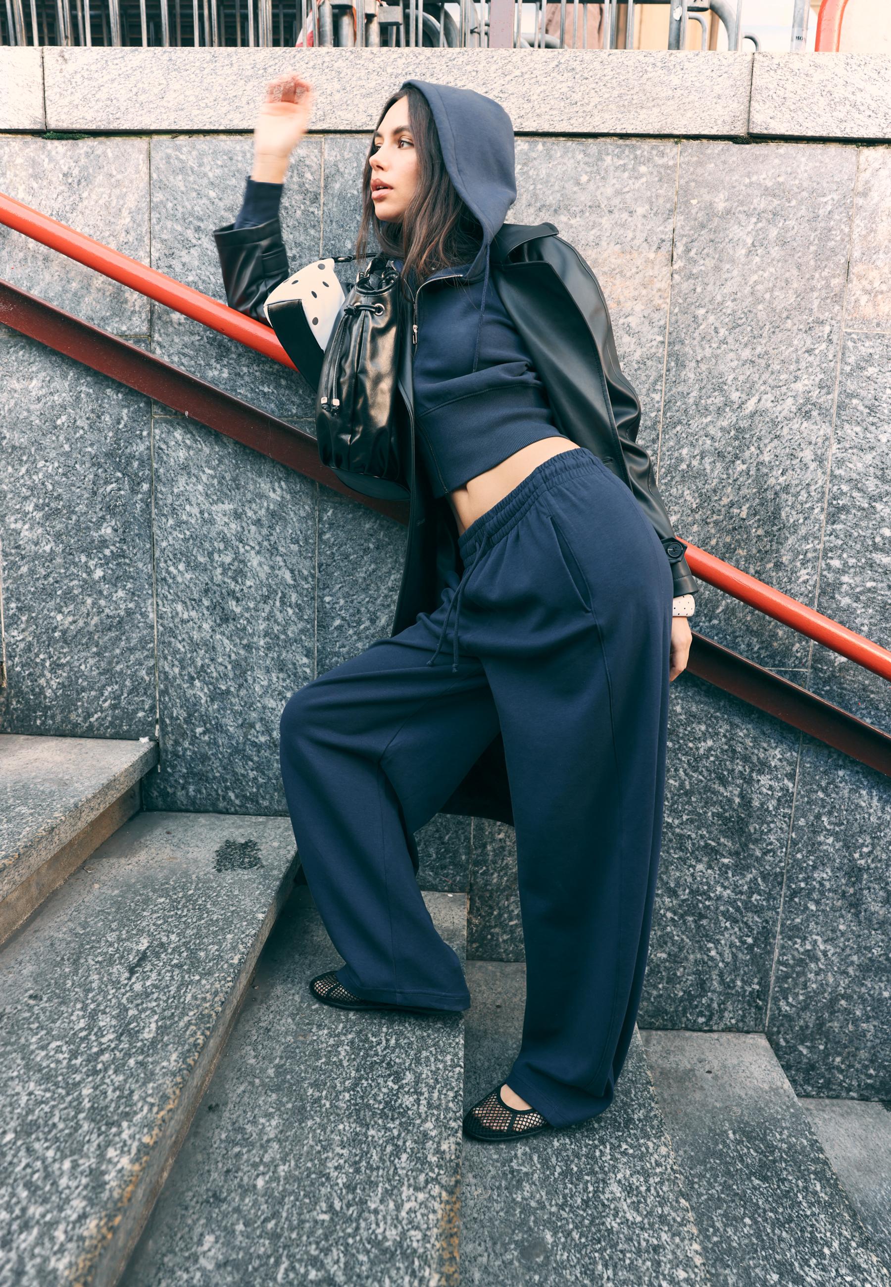 Super barrel jogger trousers — Navy blue