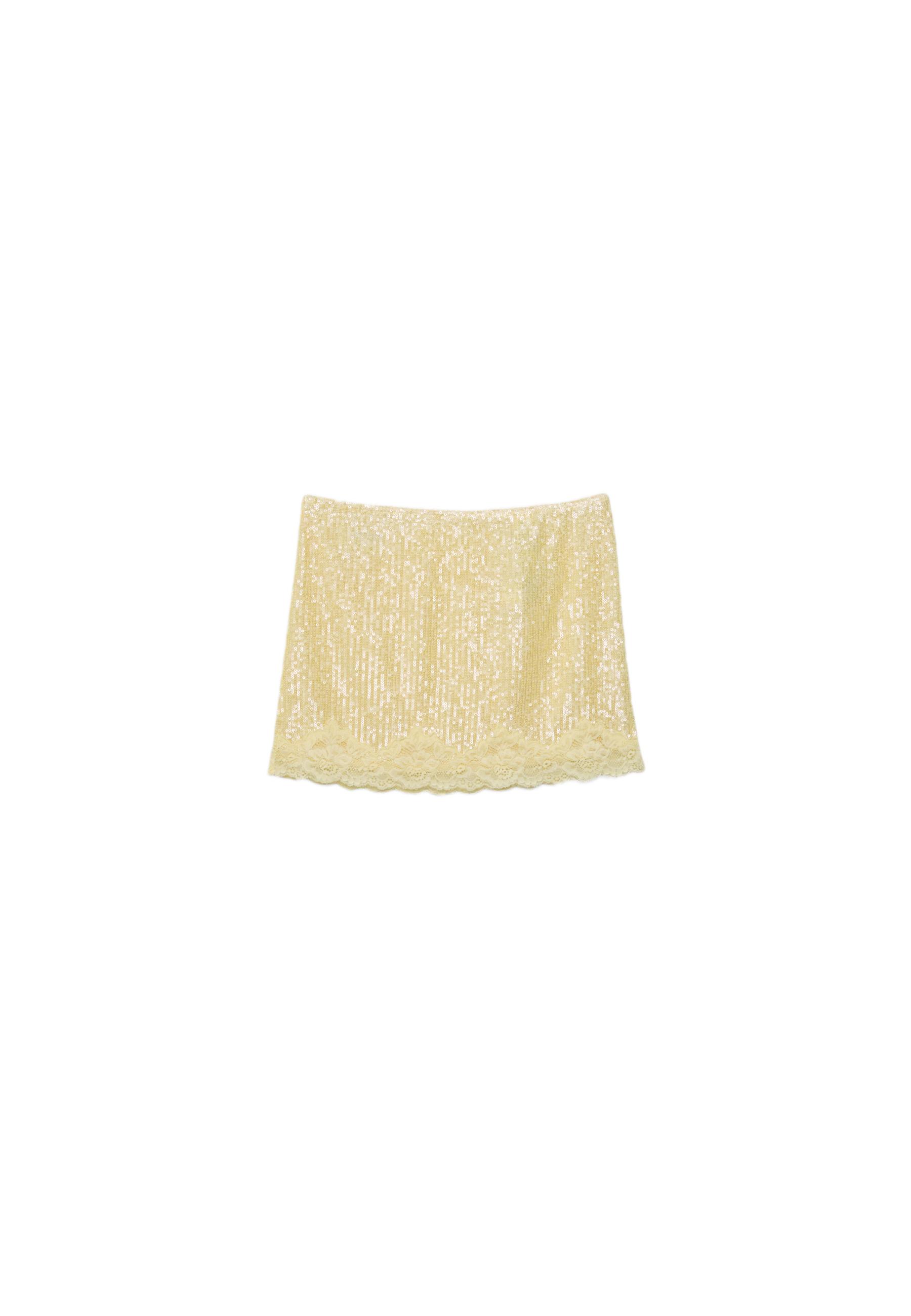 Sequin mini skirt — Gold