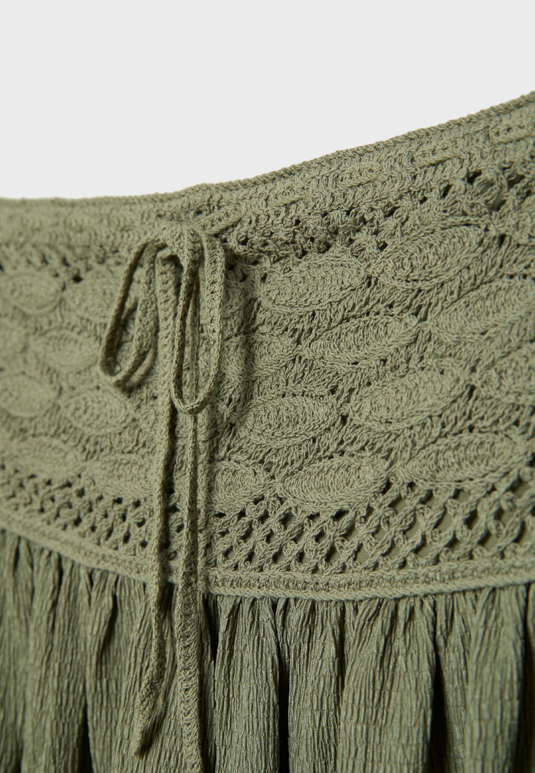 Crochet bandeau top — Olive green