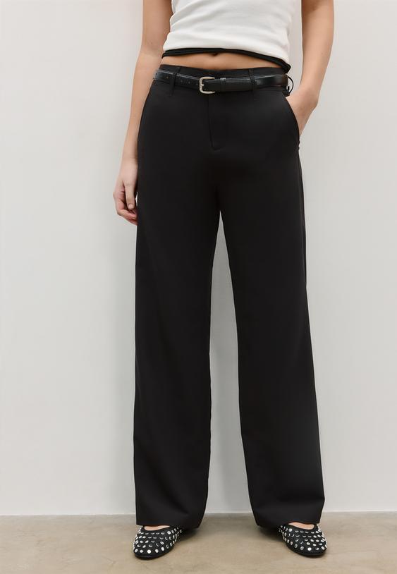 pantalon fluide droit ceinture