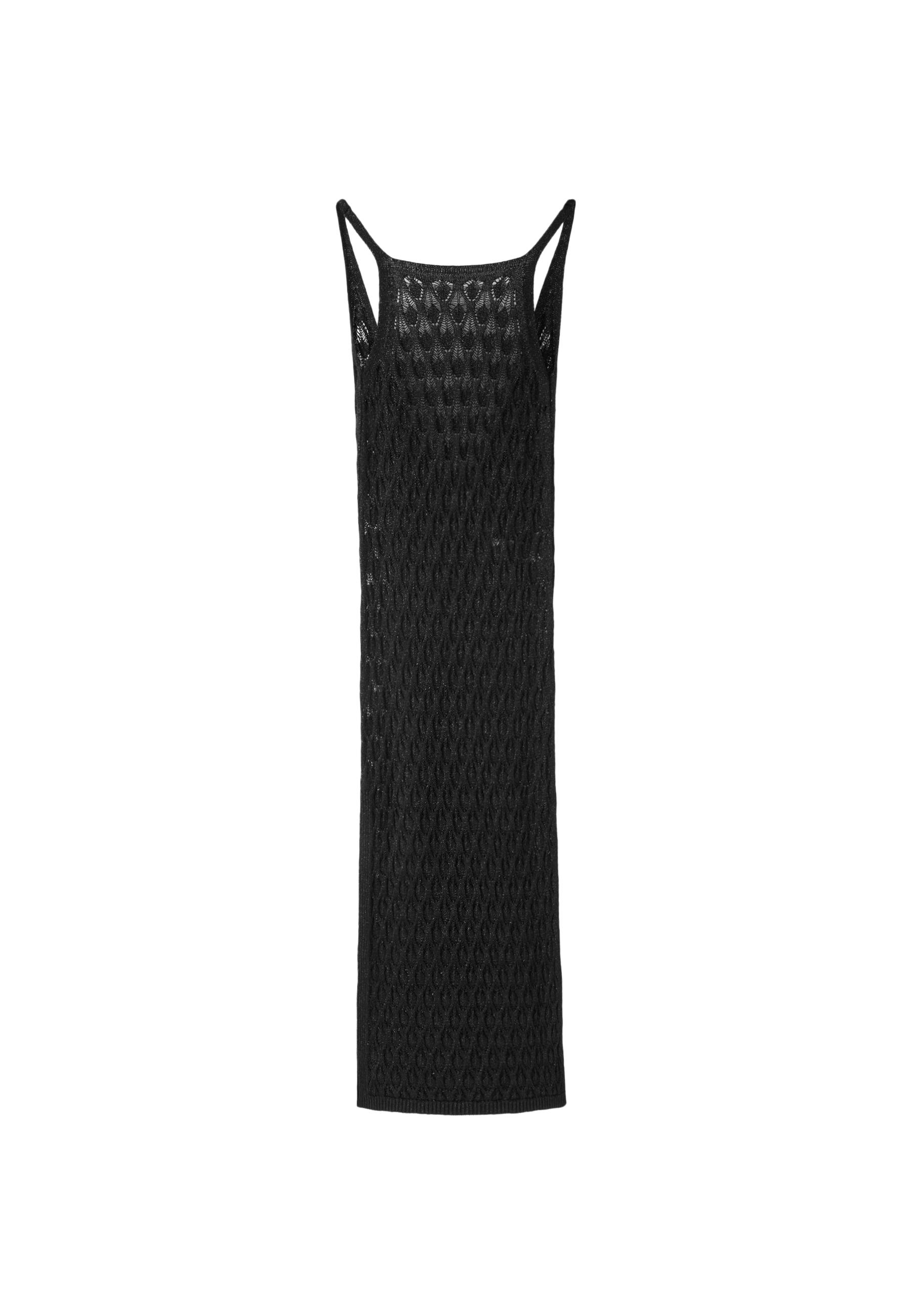 Cutwork knit dress — Black