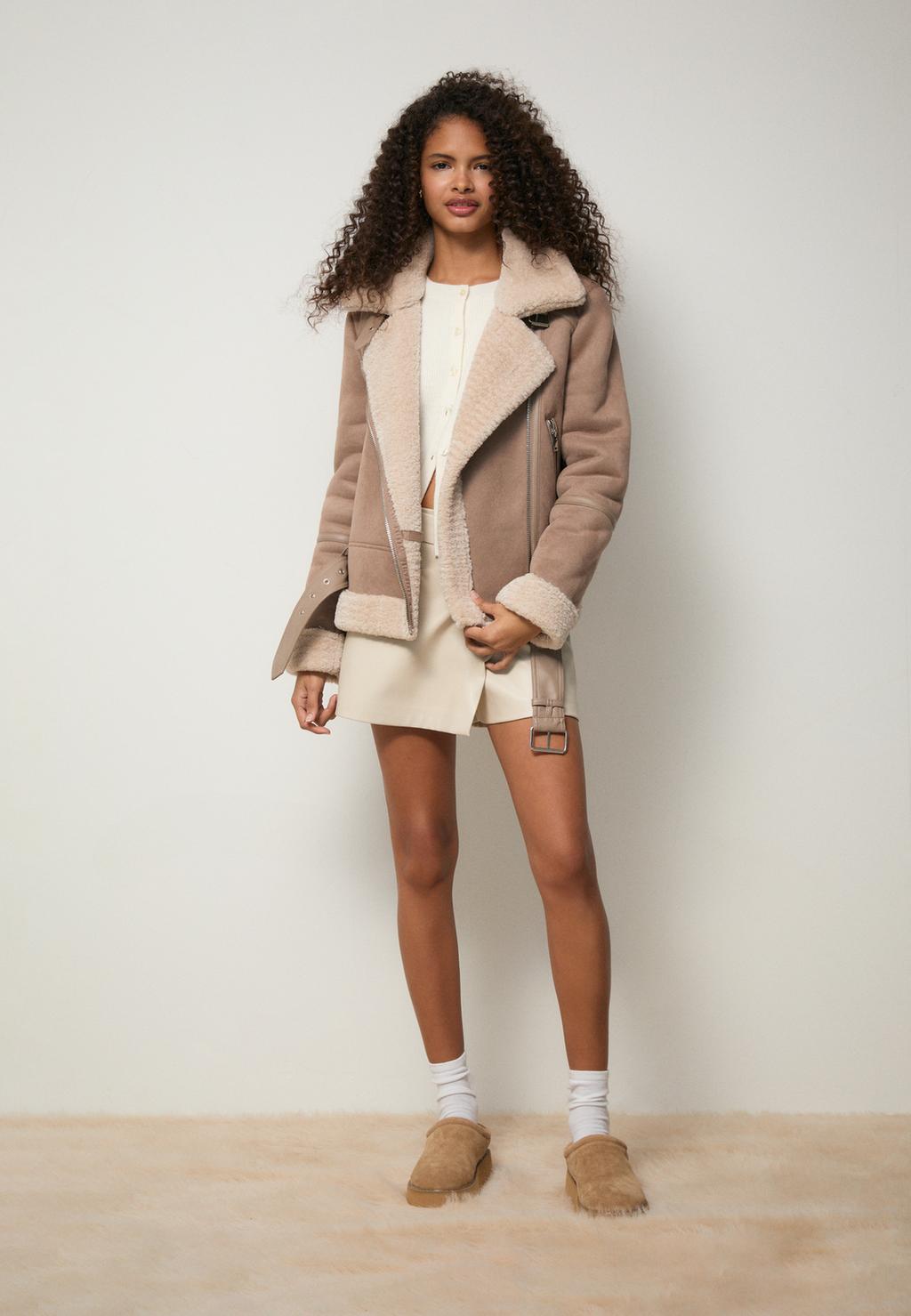 Cazadora biker doble faz efecto ante