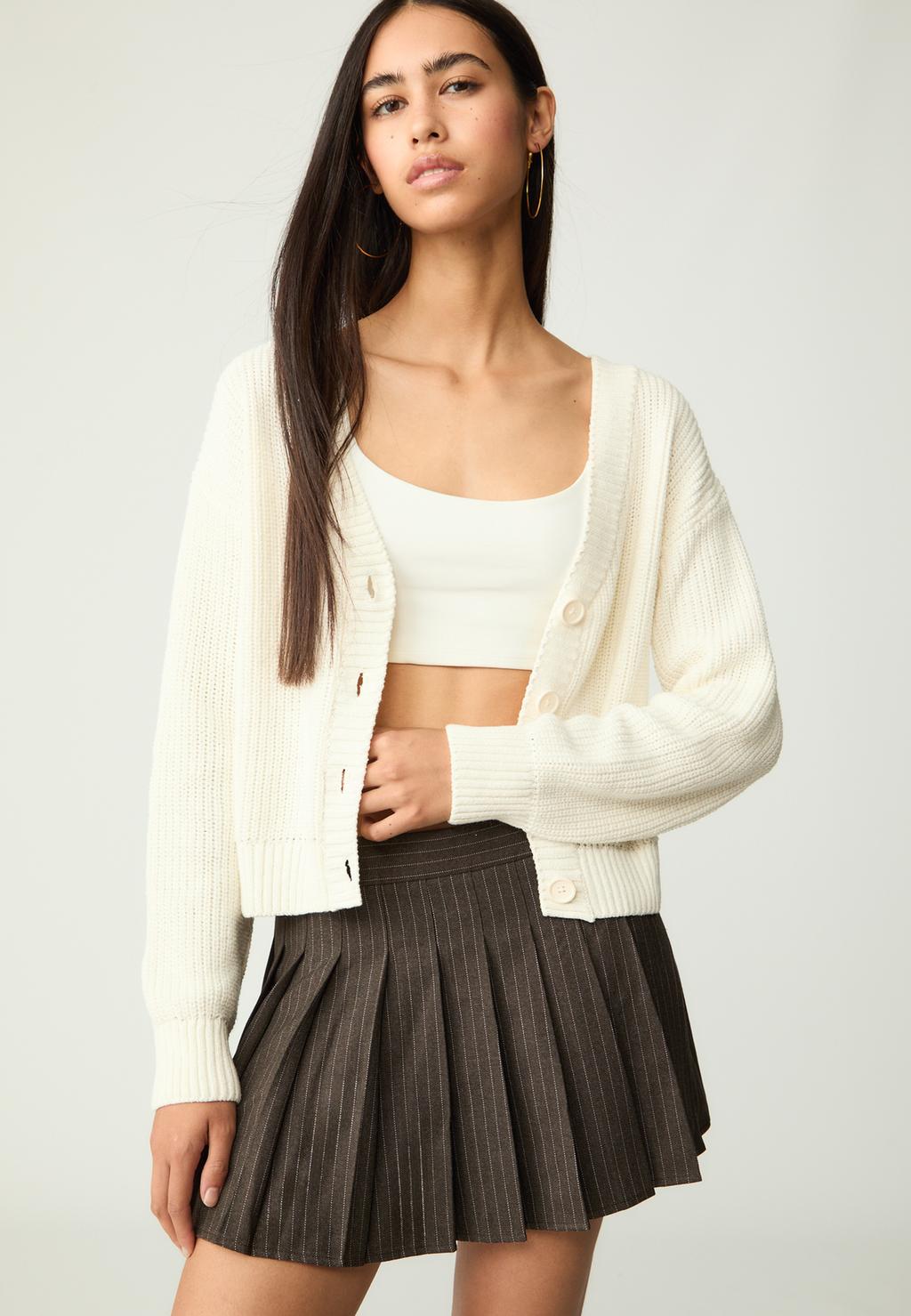 Button-up knit cardigan