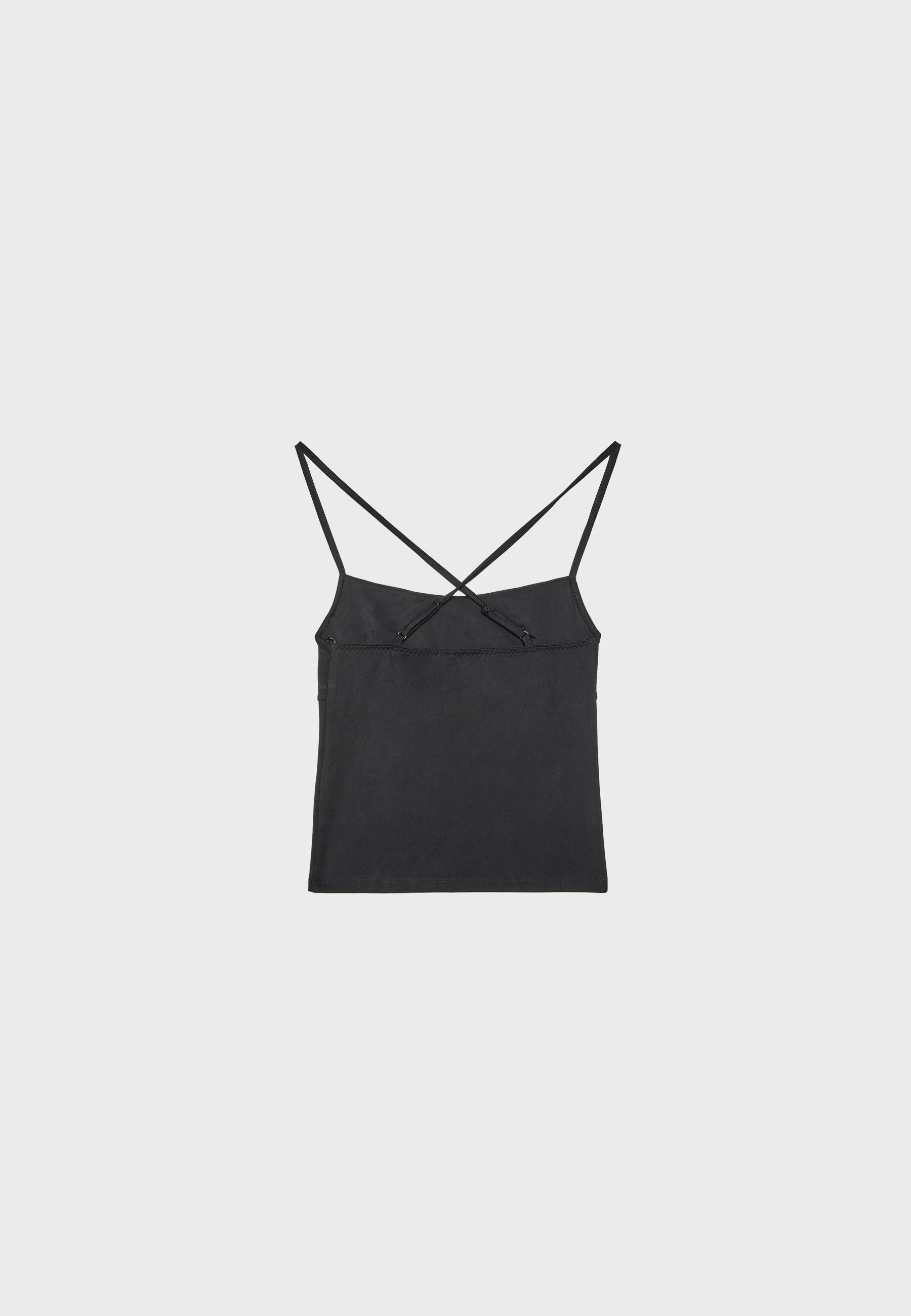 Corset-detail top — Black