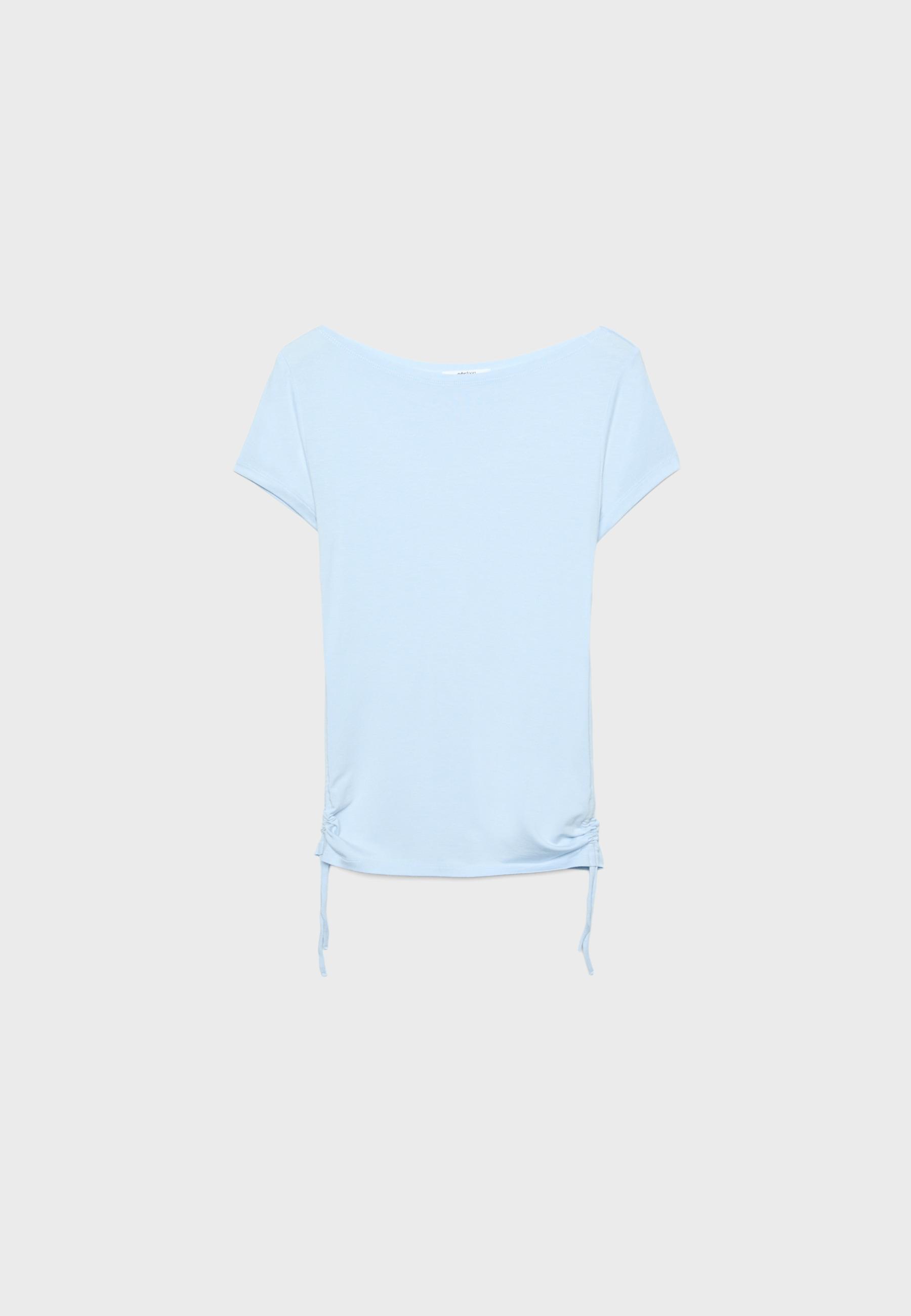 Short sleeve T-shirt with side ruching