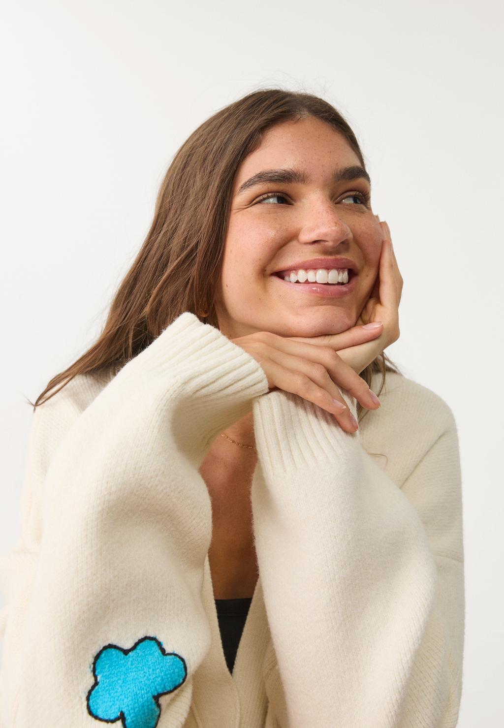 Chaqueta oversize punto Snoopy