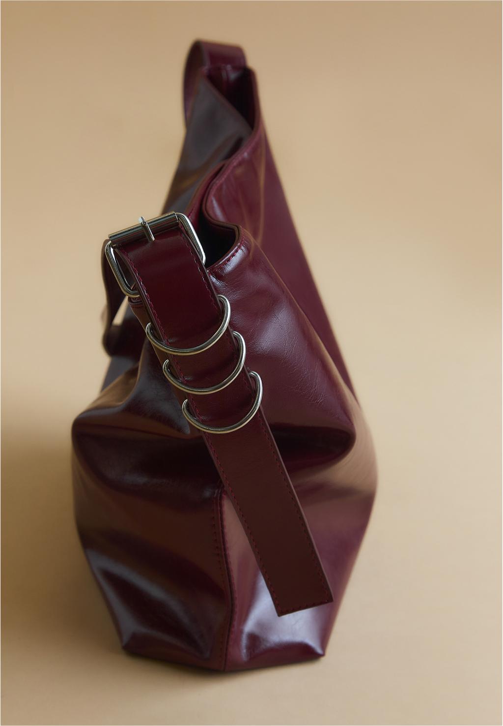 Faux leather bucket bag