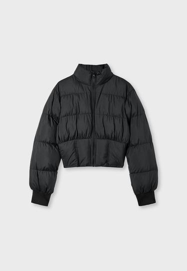 Corset detail puffer jacket — Black 7
