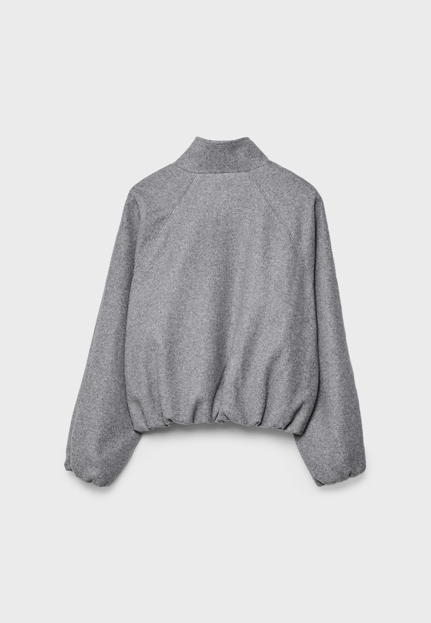 Soft-touch balloon bomber jacket — Dark grey