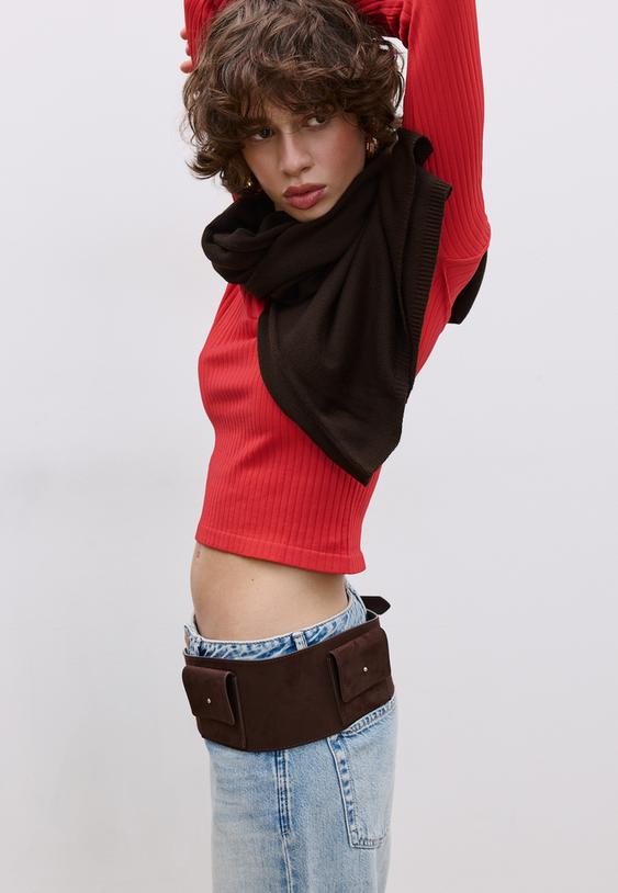 ceinture bandouliere poches suedine