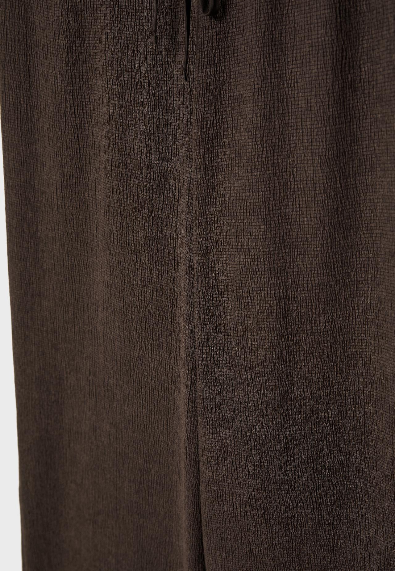 Creased-effect straight trousers — Brown