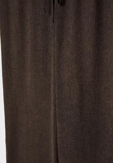 Creased-effect straight trousers — Brown 8