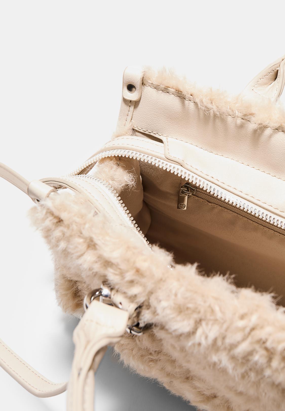 Bolso bandolera tote efecto pelo