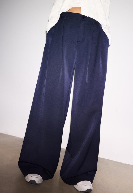 pantalon vestir wide leg pinzas